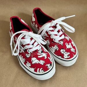 Vans x Disney 101 Dalmatians Limited Edition Red and White Sneakers. US Kid 11.5